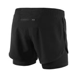 Women 2-in-1 Running Shorts Quick Drying Breathable Active Training Exercise Jogging Cycle Shorts with Longer Liner