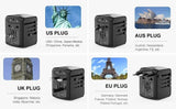 Universal Travel Adapter Worldwide Multi Plug UK EU AU US USB TypeC Fast Charger