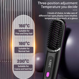 2 In 1 Straight Hair Comb Wireless Hair Straightener